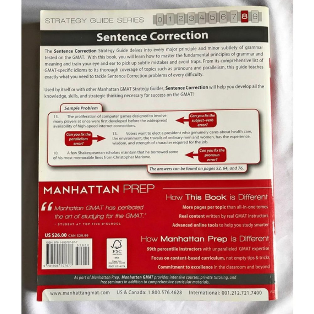 Sentence Correction Manhattan GMAT Prep guide, Strategy Guide 8 - Picture 2 of 2
